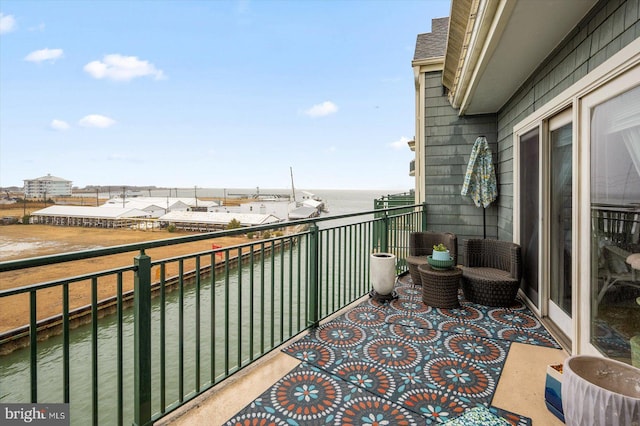 balcony with a water view