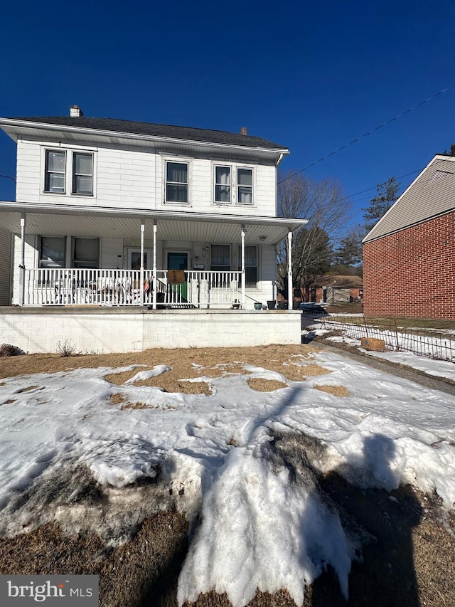 view of front of home with a porch