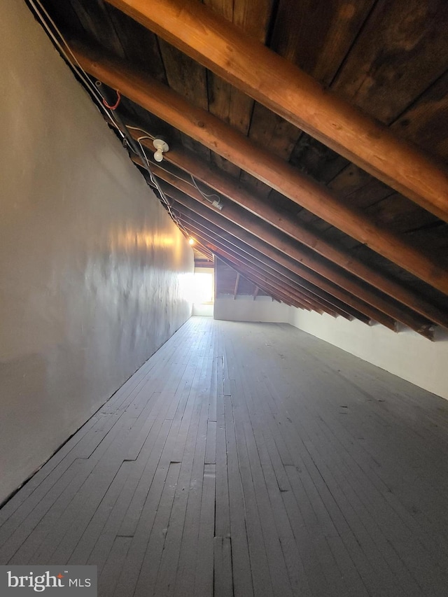 view of unfinished attic