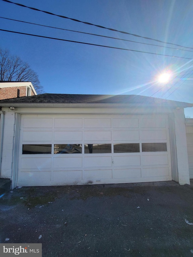 view of garage