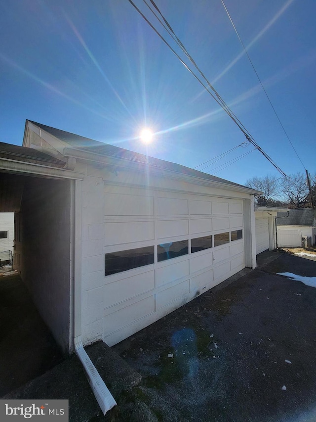 view of garage