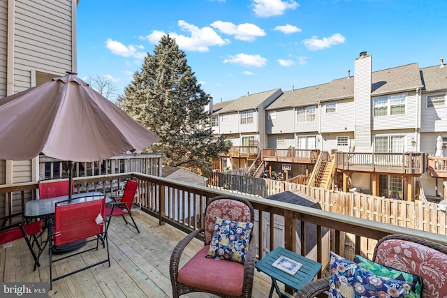 deck featuring a residential view