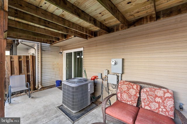 view of patio / terrace featuring central AC unit