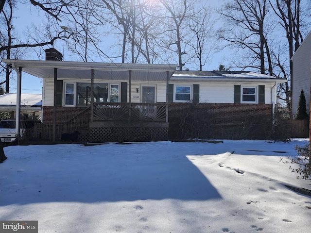 view of front of home with a porch