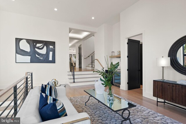 living room featuring wood-type flooring