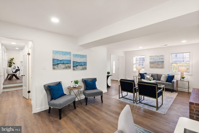 living room featuring hardwood / wood-style floors