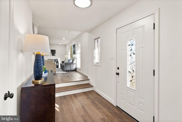 foyer featuring hardwood / wood-style floors