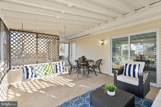 view of patio with an outdoor living space