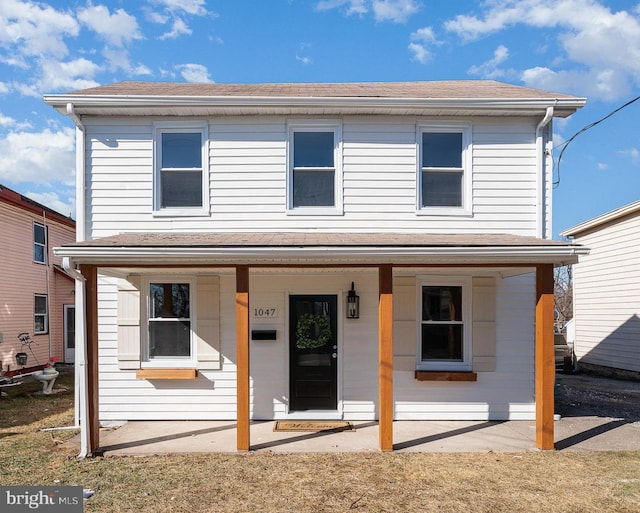 view of front property with covered porch