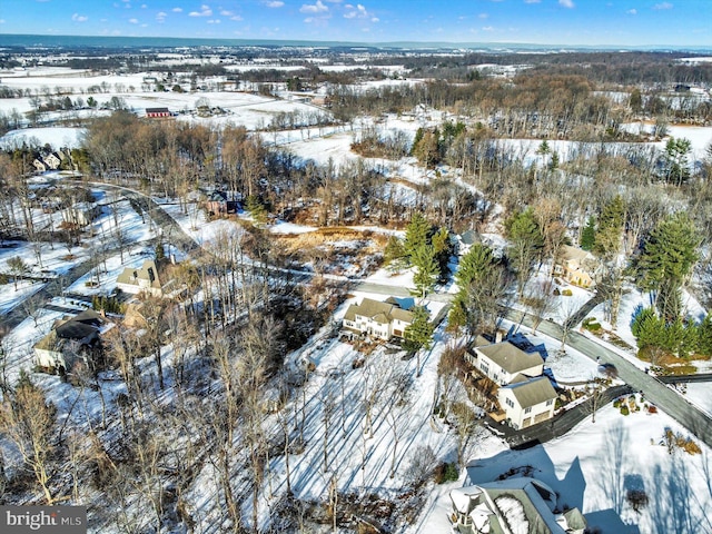 view of snowy aerial view