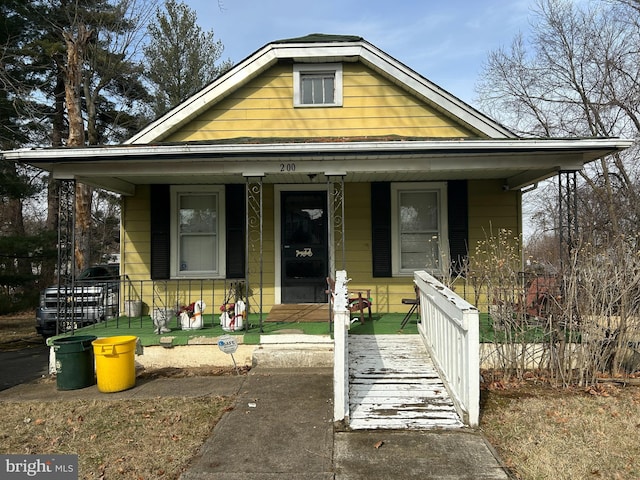 bungalow-style house featuring a porch