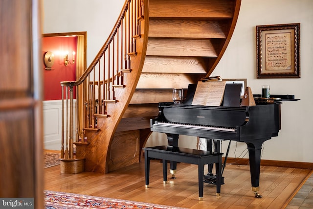 misc room with hardwood / wood-style flooring