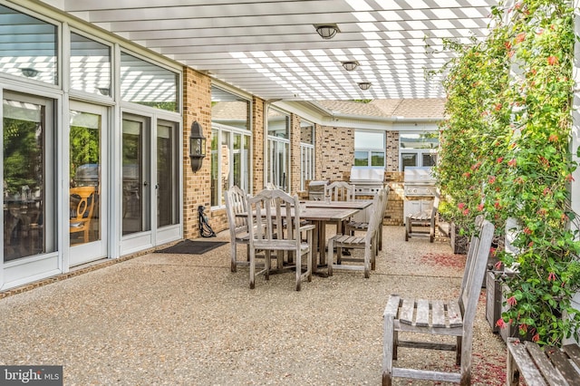 view of patio / terrace featuring a grill