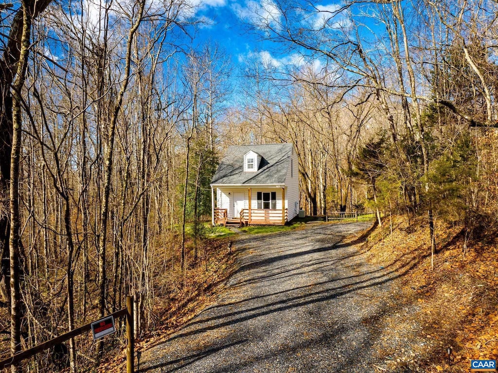 view of cape cod home