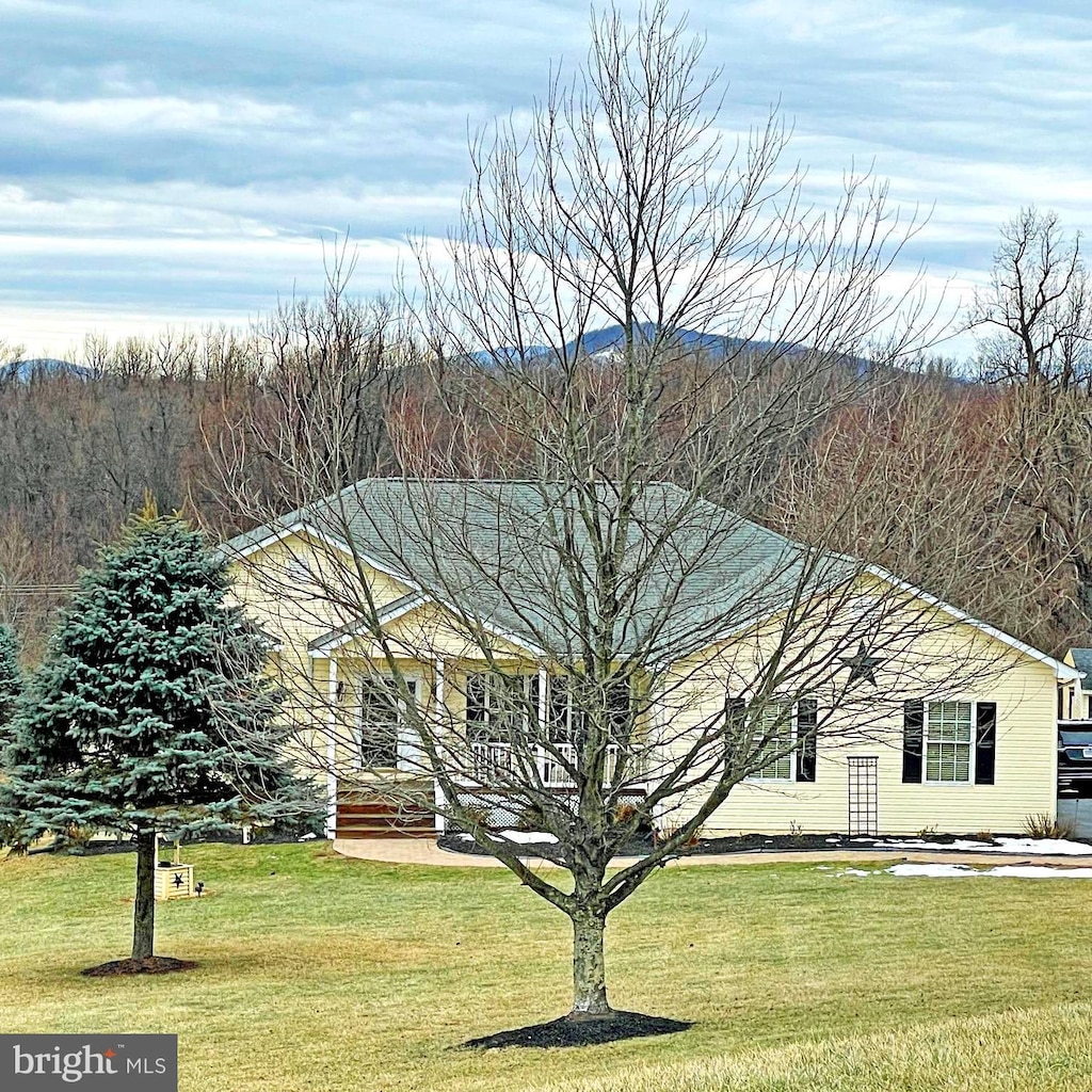 view of front of house with a front yard