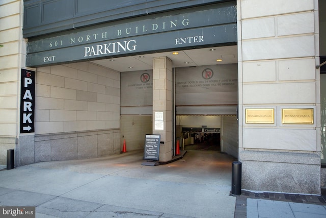 view of garage