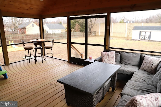 view of sunroom