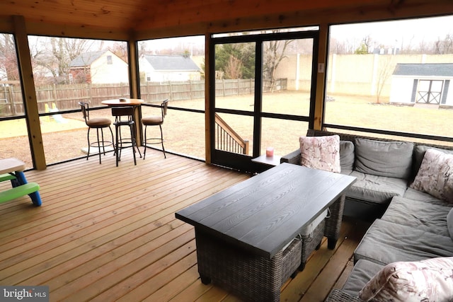 view of sunroom