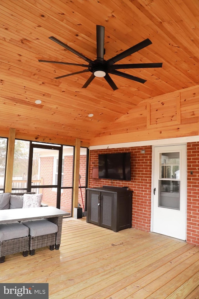 interior space with an outdoor hangout area