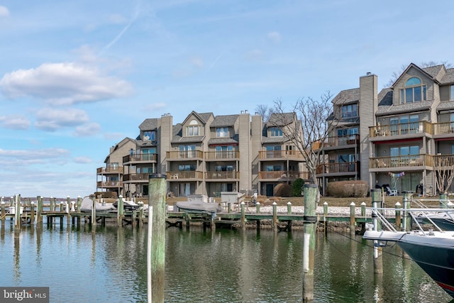 exterior space with a boat dock