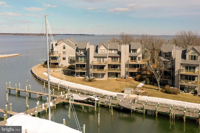 exterior space featuring a water view