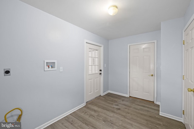 foyer with wood-type flooring