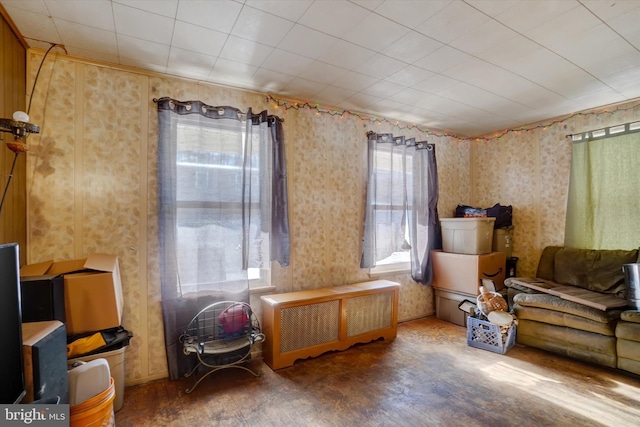 living area with wood-type flooring