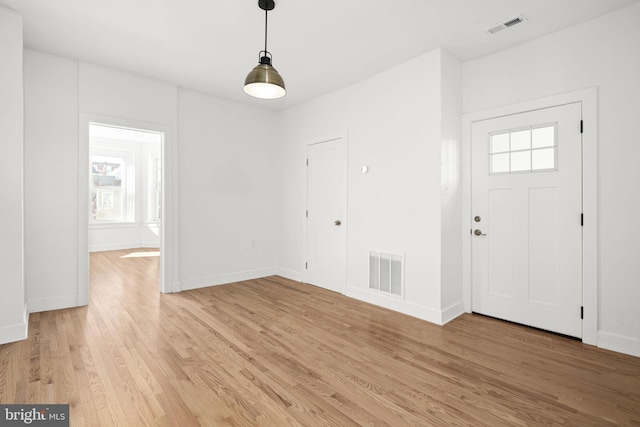 foyer entrance with hardwood / wood-style flooring