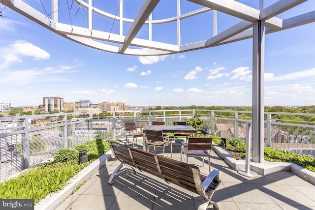 view of patio / terrace featuring a pergola