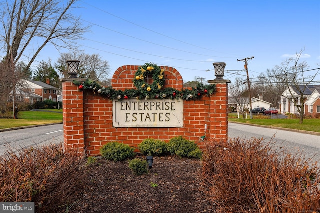 view of community sign