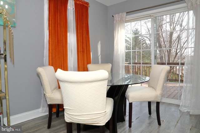 dining room with hardwood / wood-style floors