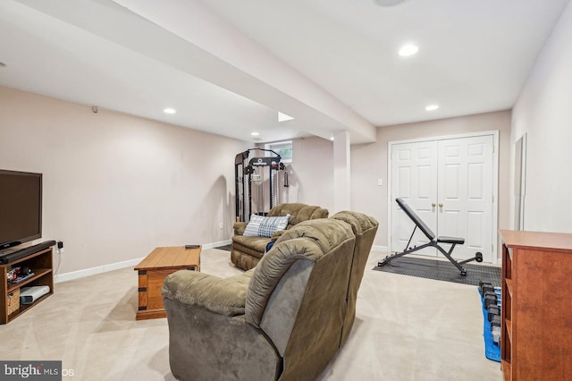 view of carpeted living room