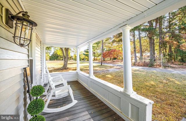 view of wooden deck