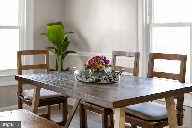 view of dining space