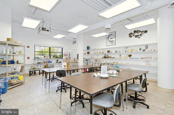 dining room featuring a workshop area