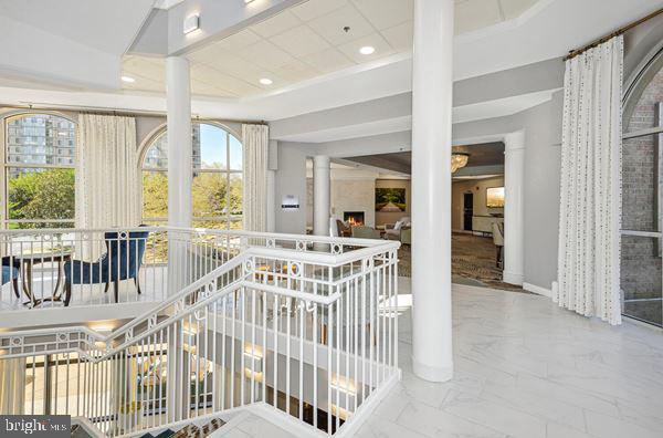 interior space with ornate columns