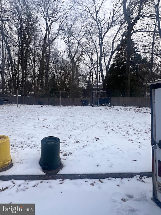 view of snowy yard