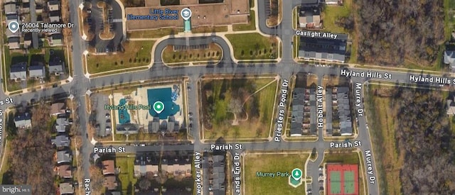 aerial view of property's location with property boundaries highlighted