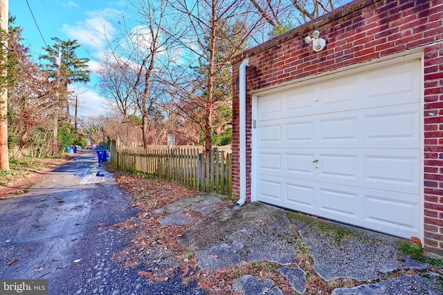 view of garage