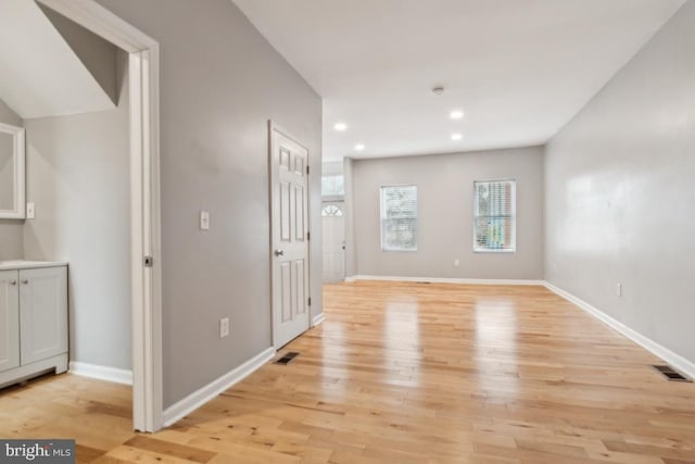 interior space featuring light hardwood / wood-style floors