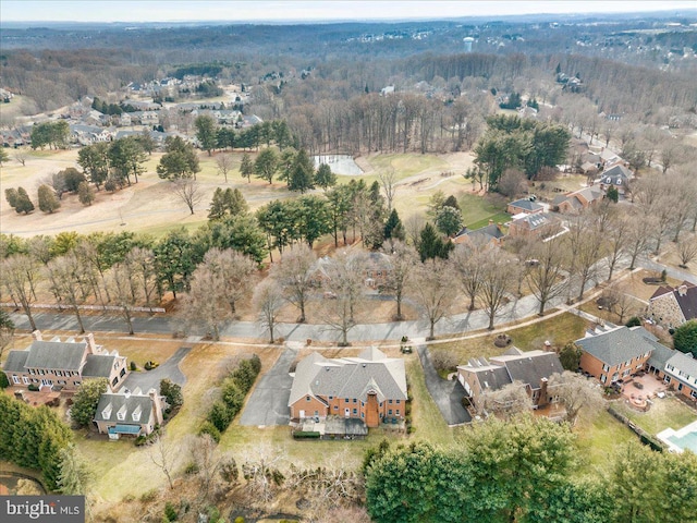 birds eye view of property with a residential view