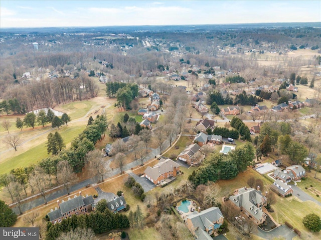 aerial view with a residential view