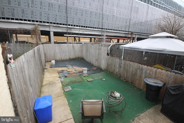 view of patio / terrace featuring a gazebo