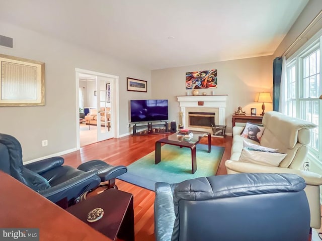 living room featuring hardwood / wood-style flooring