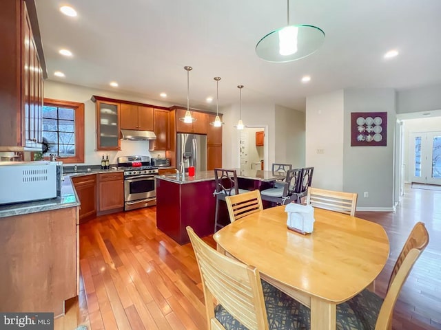 dining room featuring dark wood-type flooring