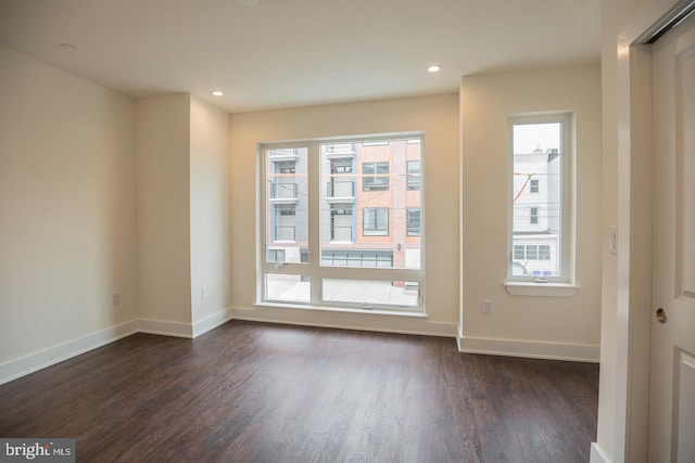 interior space featuring dark hardwood / wood-style flooring