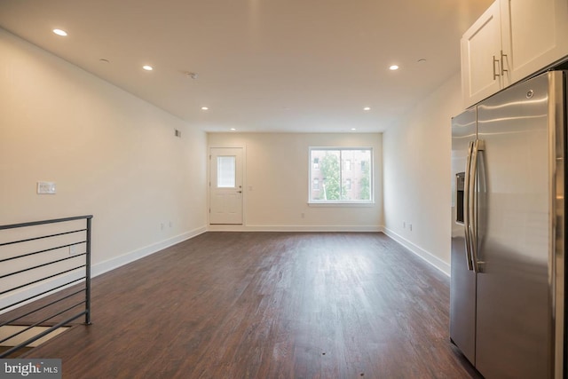 interior space with dark wood-type flooring