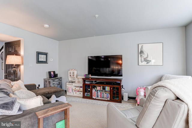 living room featuring carpet