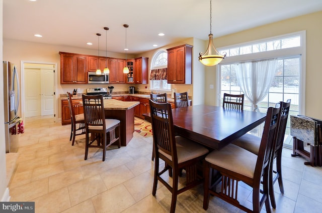 dining area featuring plenty of natural light