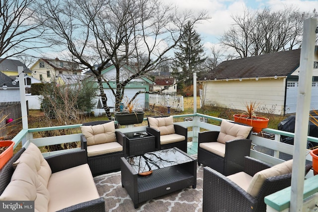 view of patio with an outdoor living space